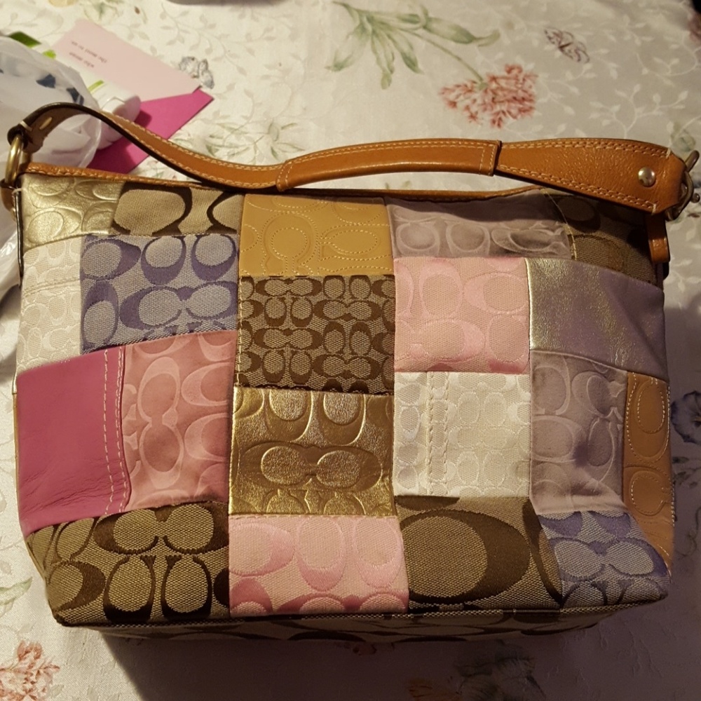 Coach Fabric Jacquard/Suede leather handbag